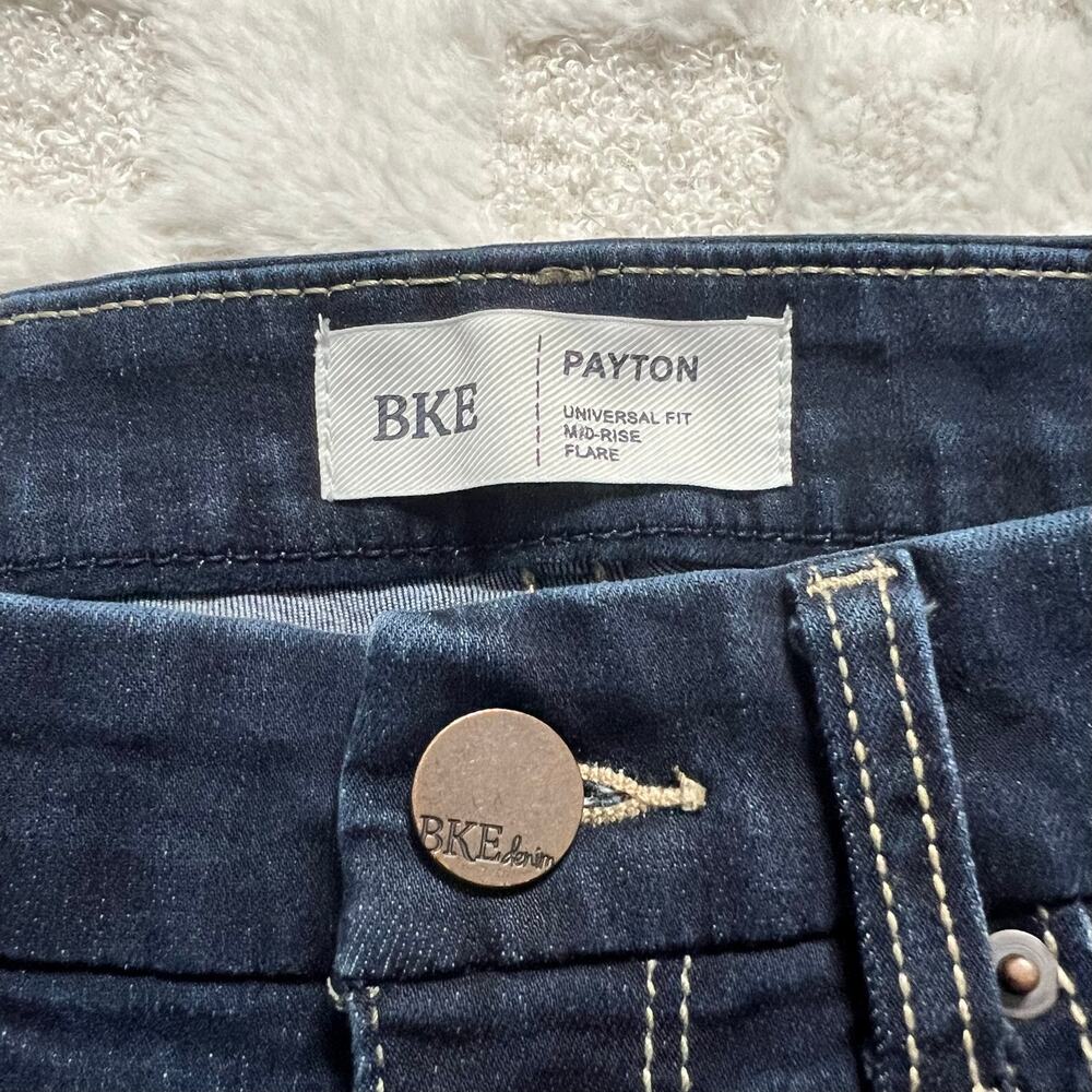 BKE Payton Flare Jeans Women’s Size 24 Dark Wash Mid Rise Stretch - Picture 3 of 10